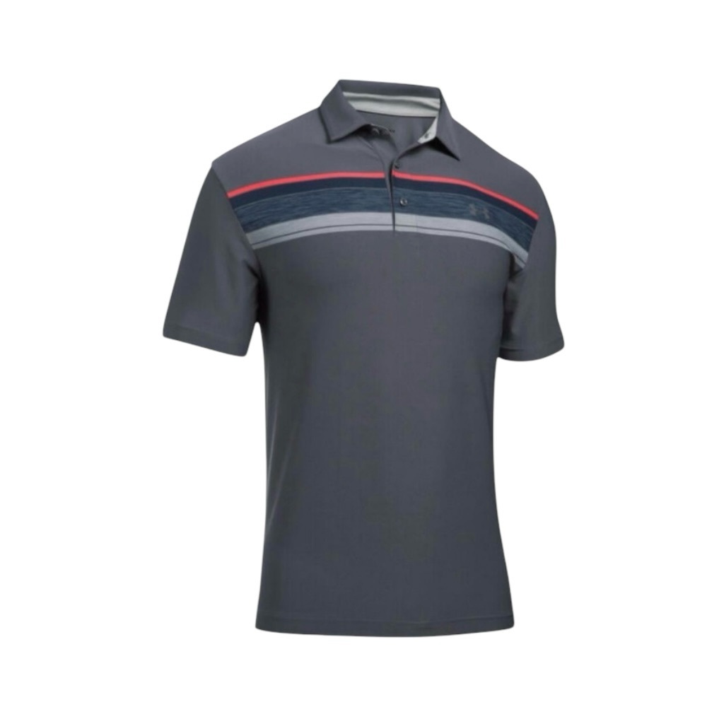 Mens Under Armour UA Golf Gray Heatgear Loose Fit Golf Polo Shirt
Size‎ L